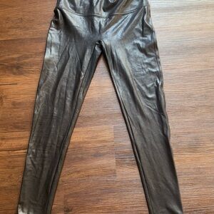 SPANX Black Faux Leather Leggings
